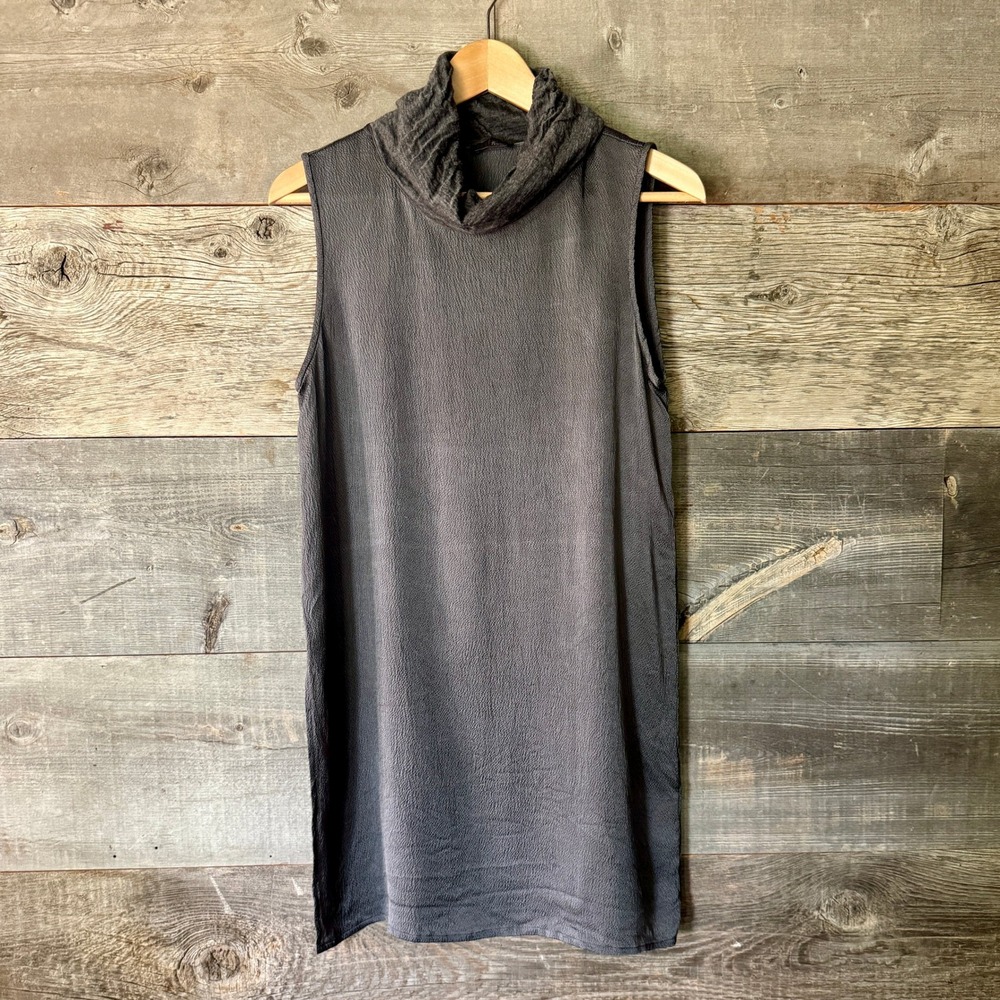 Peserico Womens Tunic Top Size 46 US M Gray Sleeveless Wool Silk Italian Luxury